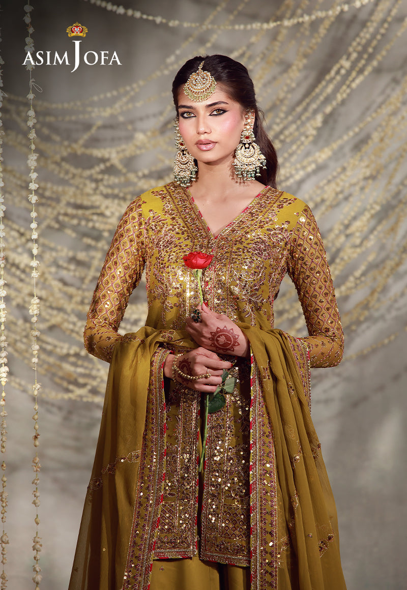 AJULFE-02 Embroidered Chiffon Unstitched 3 Pcs