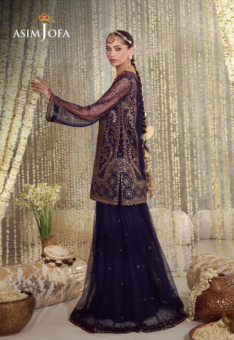 AJULFE-04 Embroidered Poly Net Unstitched 3 Pcs